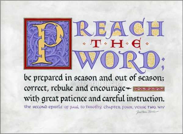 II Timothy 4:2 NIV, Print Only 6" x 9"