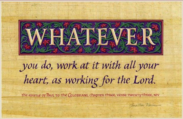 Colossians 3:23 NIV, Print Only 6" x 9"