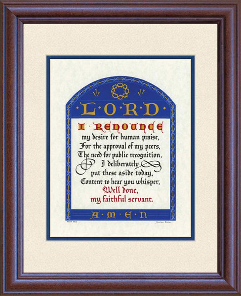 Faithful Servant by Hudson Taylor, Mahogany Frame & Sand Mat 10" x 13"