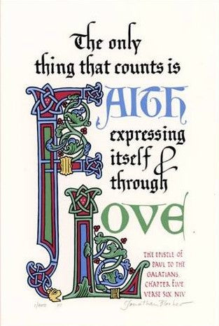 Galatians 5:6 NIV, Print Only 6" x 9"