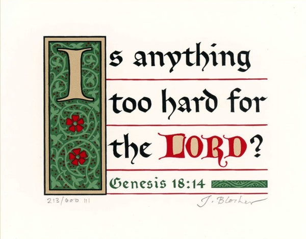 Genesis 18:14 KJV, Print Only 4" x 5"