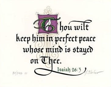 Isaiah 26.3 KJV, Print Only 4" x 5"