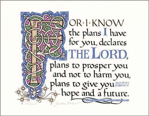 Jeremiah 29:11 NIV, Print Only 11" x 14"