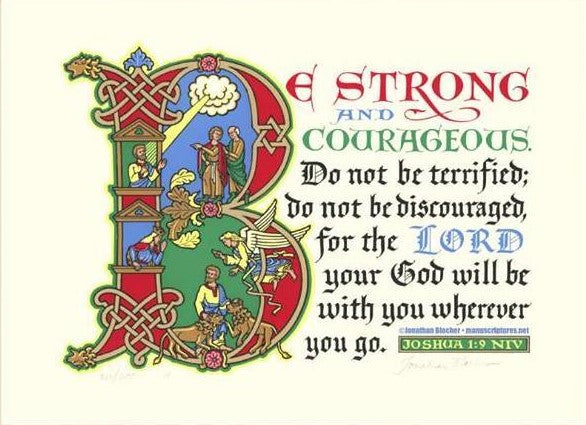 Joshua 1:9 NIV, Print Only 9" x 12"