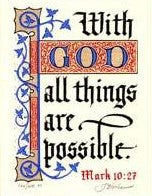 Mark 10:27 KJV, Print Only 4" x 5"