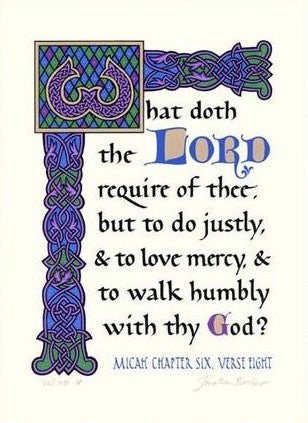 Micah 6:8 KJV, Print Only 9" x 12"