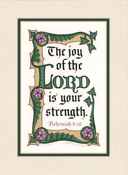 Nehemiah 8:10 KJV, Sand Mat 9" x 12"