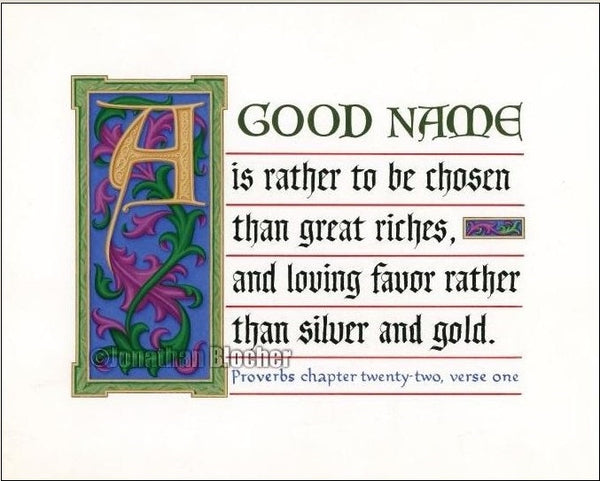 Proverbs 22:1 KJV, Print Only 8" x 10"