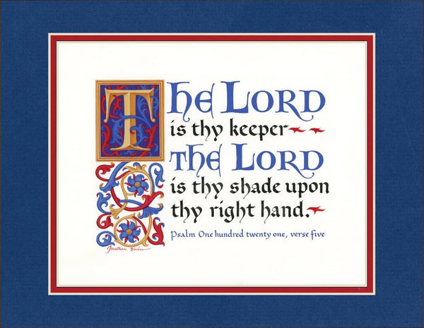 Psalm 121:5 KJV, Royal Blue Mat 9" x 12"
