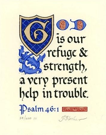 Psalm 46:1 KJV, Print Only 4" x 5"