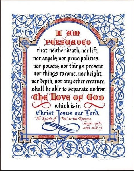 Romans 8:38-39 KJV, Print Only 11" x 14"