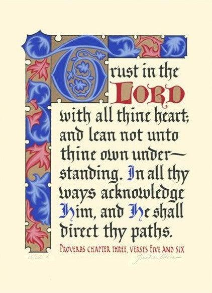 Proverbs 3:5-6 KJV, Print Only 9" x 12"